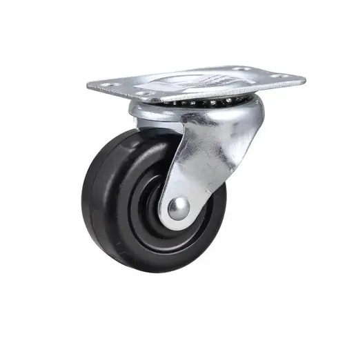 Caster 2" D Swivel Soft Rubber 90 lb Black/Silver Caster 2" D Swivel Soft Rubber 90 lb Black/Silver