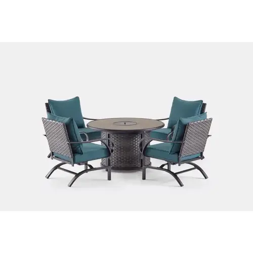 Fire Pit Set Fernandina 5 pc Black Aluminum Fire Pit Set Fernandina 5 pc Black Aluminum