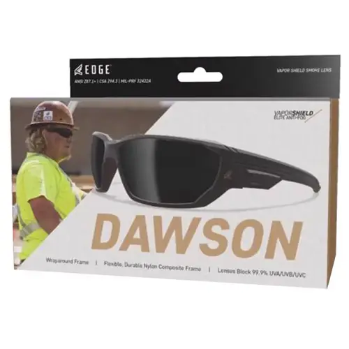 Safety Glasses Dawson Anti-Fog Smoke Lens Black Frame