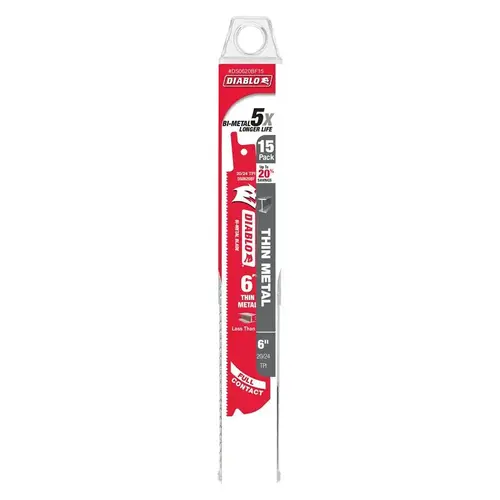 BLADE RECIP CARB 20/24TPI 6IN - pack of 15 BLADE RECIP CARB 20/24TPI 6IN - pack of 15