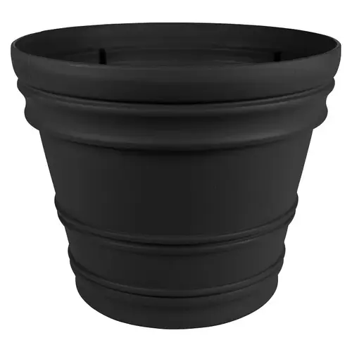 Rim Planter, 21.7 in W, Plastic, Black Rim Planter, 21.7 in W, Plastic, Black