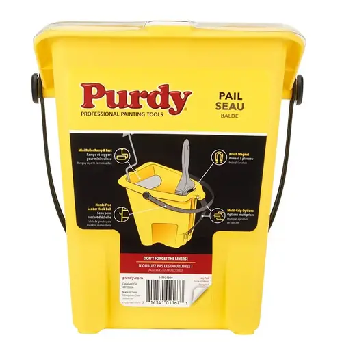 Painter's Pail, 1 qt Capacity, Plastic, Yellow