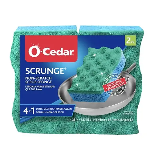 Medium-Duty Scrubber Sponge, 4-1/4 in L, 2.63 in W, Blue/Green Pair Medium-Duty Scrubber Sponge, 4-1/4 in L, 2.63 in W, Blue/Green Pair