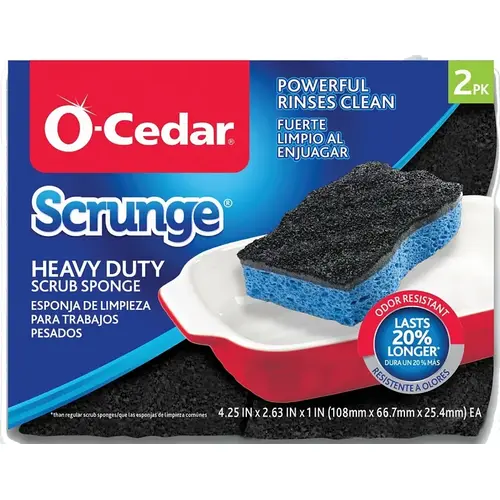 Scrunge Heavy-Duty Sponge, 7-1/2 in L, 5 in W, Blue Pair Scrunge Heavy-Duty Sponge, 7-1/2 in L, 5 in W, Blue Pair