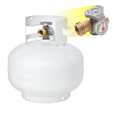 Flame King YSN11SQT 11 Lb. Squatty LP Tank Cylinder, OPD Valve & Gas Gauge, Steel. White