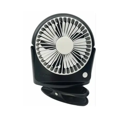 Rechargeable Desk/Clip-On Fan, 3 Speeds, 5 In.