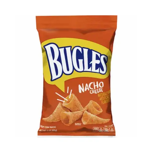 Bugles 14837000 Corn Snack, Nacho Cheese Flavor, 3 oz Bag Bugles 14837000 Corn Snack, Nacho Cheese Flavor, 3 oz Bag