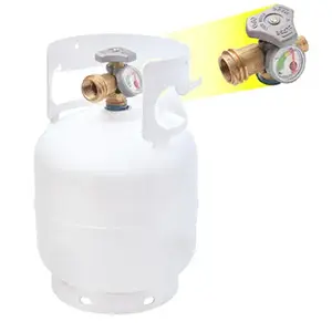 Flame King YSN5LB-GAUGE 5 Lb. LP Tank Cylinder, OPD Valve & Gas Gauge, Steel