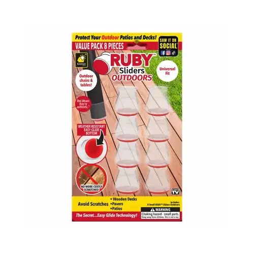 Outdoor Furniture Leg Sliders - pack of 8 Clear/Red