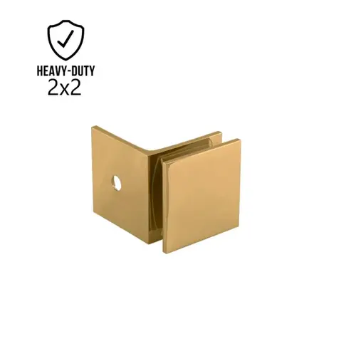 2x2 Wall Mount Square Edges Glass Clamp W/Leg-Brushed Gold 2x2 Wall Mount Square Edges Glass Clamp W/Leg-Brushed Gold