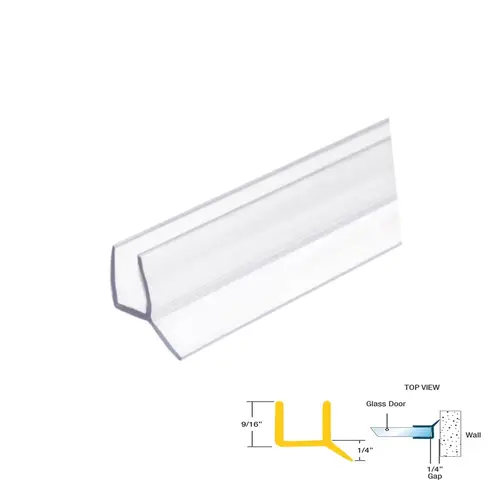 135 degree Shower Door Soft Fin Edge Seal for 1/2" Thick Glass 60" Length - pack of 5 135 degree Shower Door Soft Fin Edge Seal for 1/2" Thick Glass 60" Length - pack of 5