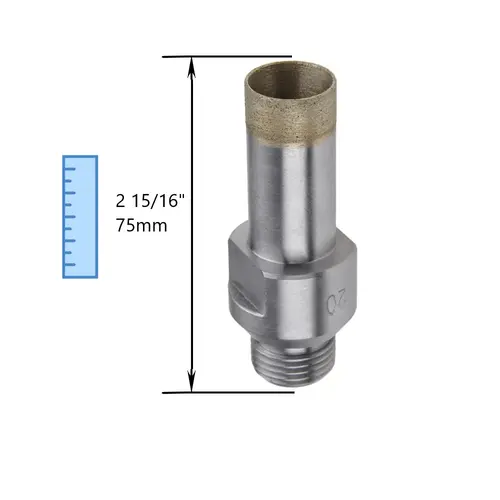 Diamond Core Drill Bits 75mm length-3/4 Diamond Core Drill Bits 75mm length-3/4