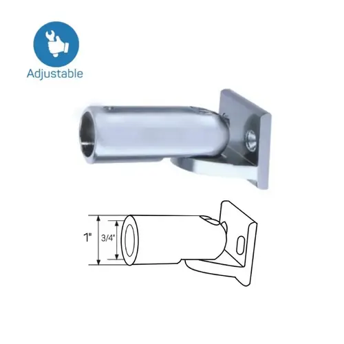 Adjustable Round Tube to Wall Connector-Chrome Adjustable Round Tube to Wall Connector-Chrome