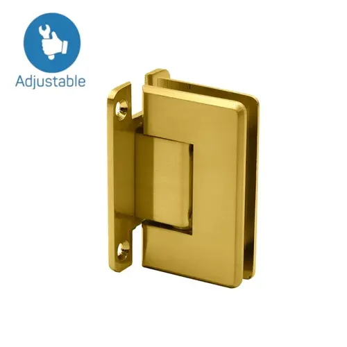 Heavy Duty Beveled Wall to Glass "H" Back Plate Adustable Hinge Brushed Gold Heavy Duty Beveled Wall to Glass "H" Back Plate Adustable Hinge Brushed Gold