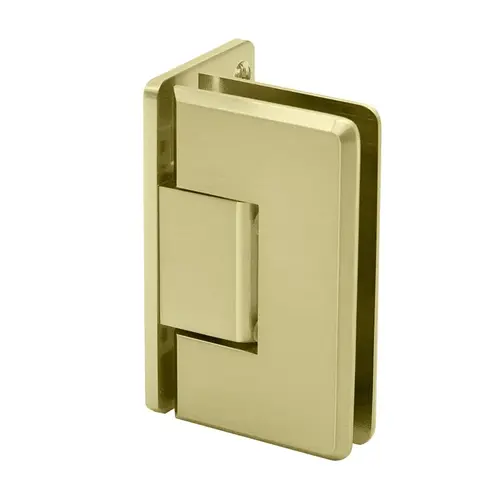 Wall to Glass Offset Back Plate Hinge- Beveled Brushed Bronze Wall to Glass Offset Back Plate Hinge- Beveled Brushed Bronze