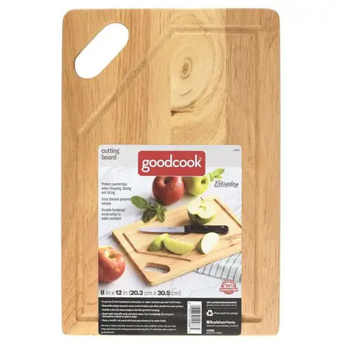 Cutting Board, 12 in L, 8 in W, Hardwood Cutting Board, 12 in L, 8 in W, Hardwood