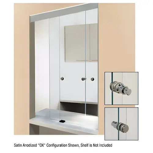 CRL SH36480XBA Brite Anodized Sharyn 36" x 48" OX Frameless Pass-Thru Brite Anodized Sharyn 36" x 48" OX Frameless Pass-Thru