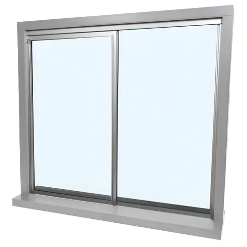 CRL D1038AX04848 Florence Satin Anodized Factory Glazed "XO" Model with 1/4" Tempered Glass Pass-Thru Assembly 48" Width 48" Height Florence Satin Anodized Factory Glazed "XO" Model with 1/4" Tempered Glass Pass-Thru Assembly 48" Width 48" Height