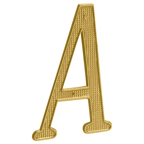 4" Zinc Nail On House Letter A Bright Brass Finish 4" Zinc Nail On House Letter A Bright Brass Finish
