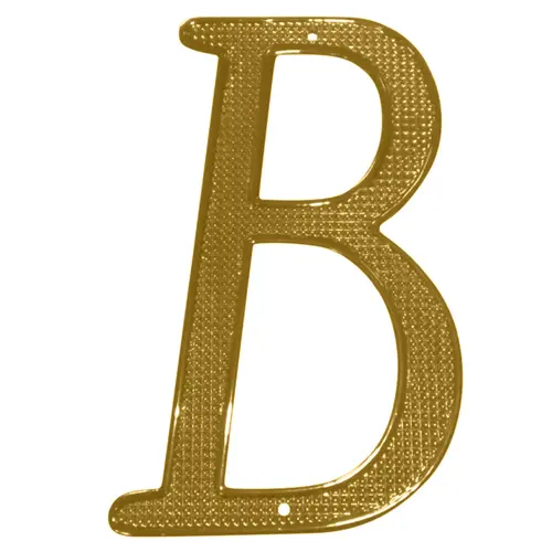 4" Zinc Nail On House Letter B Bright Brass Finish 4" Zinc Nail On House Letter B Bright Brass Finish