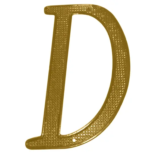 4" Zinc Nail On House Letter D Bright Brass Finish 4" Zinc Nail On House Letter D Bright Brass Finish