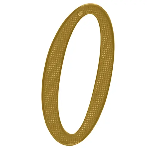 4" Zinc Nail On House Number # 0 Bright Brass Finish