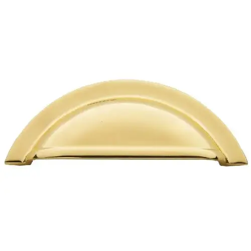 4" Center to Center Cup Pull Unlacquered Brass Finish 4" Center to Center Cup Pull Unlacquered Brass Finish