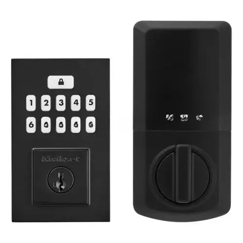 Contemporary SmartCode Keypad Electronic Deadbolt SmartKey Matte Black Finish Contemporary SmartCode Keypad Electronic Deadbolt SmartKey Matte Black Finish