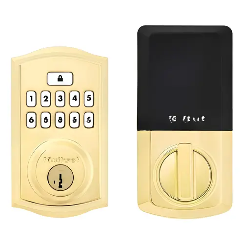 Traditional SmartCode Keypad Electronic Deadbolt SmartKey Lifetime Brass Finish