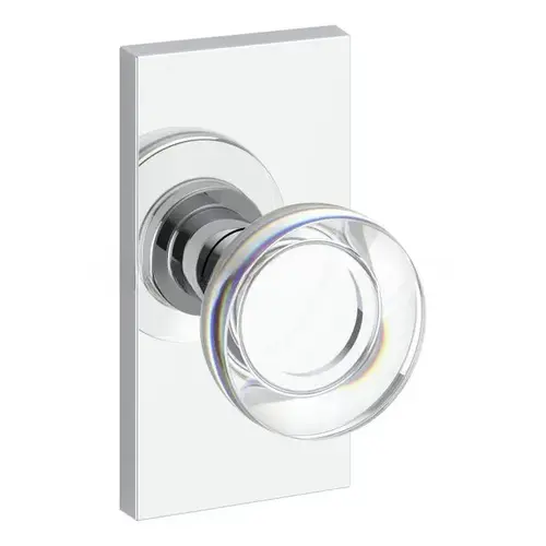 Half Dummy Contemporary Crystal Knob and Contemporary 5" Rose Bright Chrome Finish Half Dummy Contemporary Crystal Knob and Contemporary 5" Rose Bright Chrome Finish