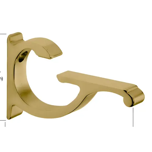 Brushed Brass Aluminum Shelf Bracket for 3/8" to 1/2" Glass - pack of 2
