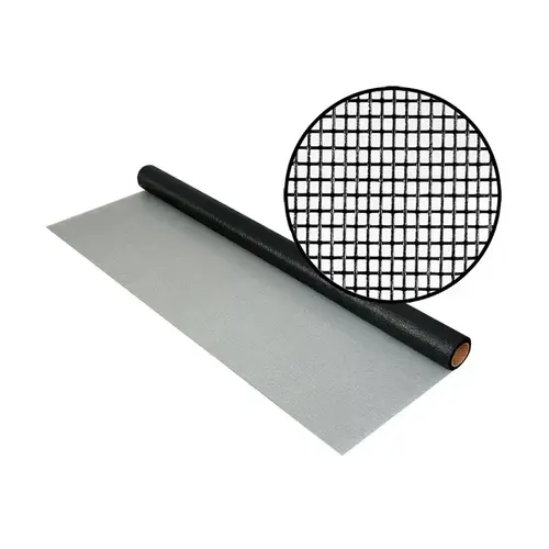 Insect Screen, 100 ft L, 96 in W, Fiberglass, Charcoal