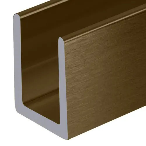 Brushed Bronze 3/8" Fixed Panel Shower Door Deep U-Channel -  4 inch Sample