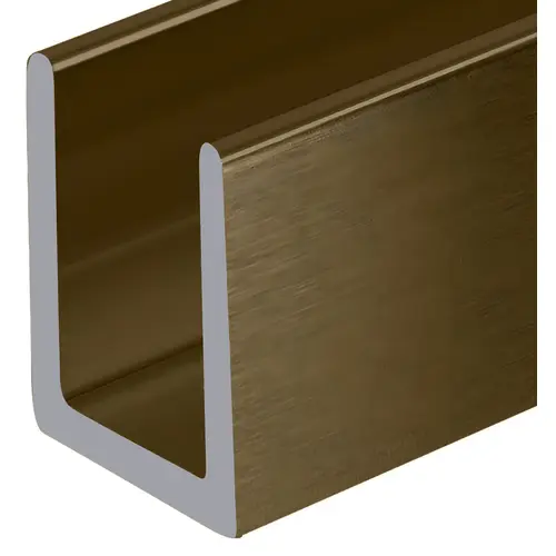 Brushed Bronze 3/8" Fixed Panel Shower Door Deep U-Channel - 95" Length