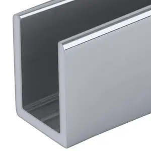 CRL SDCD38BA Brite Anodized 3/8" Fixed Panel Shower Door Deep U-Channel - 95" Length