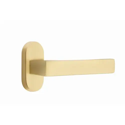 Dumont Lever Right Hand 2-3/8" Backset Passage with 1-1/2" X 3" Oval Stretto Narrow Trim Lockset for 1-1/4" to 1-3/4" Door Satin Brass Finish Dumont Lever Right Hand 2-3/8" Backset Passage with 1-1/2" X 3" Oval Stretto Narrow Trim Lockset for 1-1/4" to 1-3/4" Door Satin Brass Finish