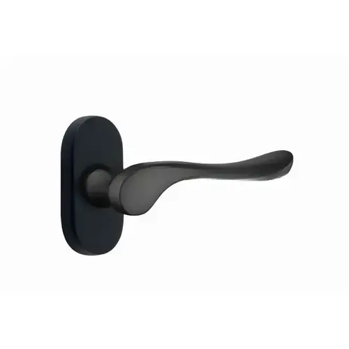 Luzern Lever Right Hand 2-3/8" Backset Passage with 1-1/2" X 3" Oval Stretto Narrow Trim Lockset for 1-1/4" to 1-3/4" Door Flat Black Finish