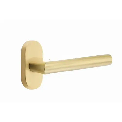 Stretto Lever Right Hand Dummy Pair with 1-1/2" X 3" Oval Stretto Narrow Trim Lockset for 1-1/4" to 1-3/4" Door Satin Brass Finish Stretto Lever Right Hand Dummy Pair with 1-1/2" X 3" Oval Stretto Narrow Trim Lockset for 1-1/4" to 1-3/4" Door Satin Brass Finish