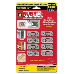 Telebrands 16562-8 MAGNET MONKEY F/DRAWER&CABINET Red/Silver