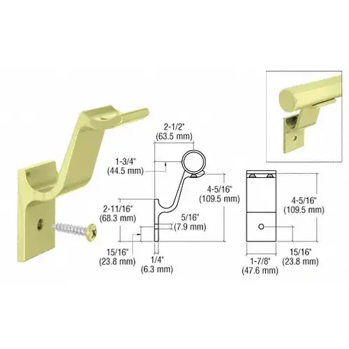 Pre-Treated Aluminum Quick Connect Aluminum Hand Rail Bracket for 1-1/2" Diameter Tubing