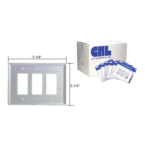Clear Mirror Glass Triple Decora Outlet in Bulk Pack - pack of 50 Clear Mirror Glass Triple Decora Outlet in Bulk Pack - pack of 50
