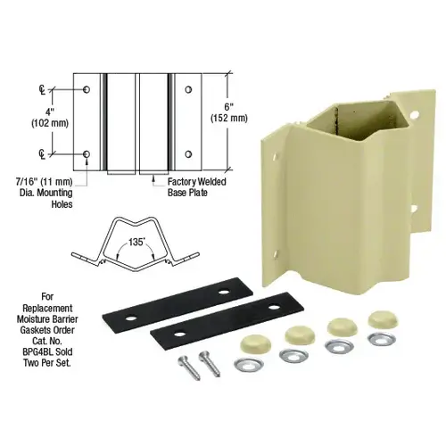 Pre-Treated Aluminum Inside 135 Degree Fascia Mounted Bracket Pre-Treated Aluminum Inside 135 Degree Fascia Mounted Bracket