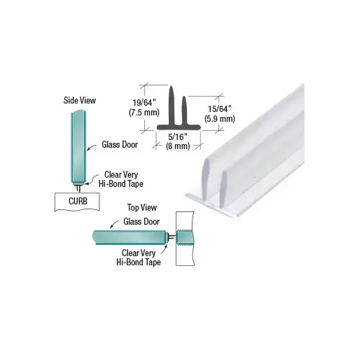 Translucent Vinyl Double Fin Seal 5/16" Maximum Gap without Tape - 95" Stock Length Clear Translucent Vinyl Double Fin Seal 5/16" Maximum Gap without Tape - 95" Stock Length Clear