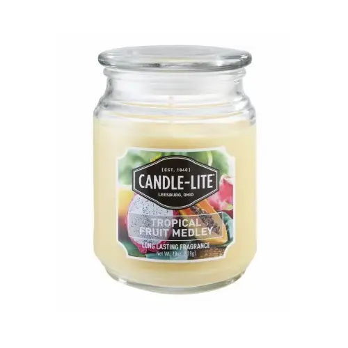 Tropical Fruit Medley Scented Candle, 18 oz. Jar Yellow Tropical Fruit Medley Scented Candle, 18 oz. Jar Yellow
