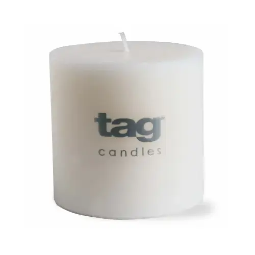 Pillar Candle, 32 Hour Burn Time, Cotton Wick, White, 3 x 3 In. Pillar Candle, 32 Hour Burn Time, Cotton Wick, White, 3 x 3 In.