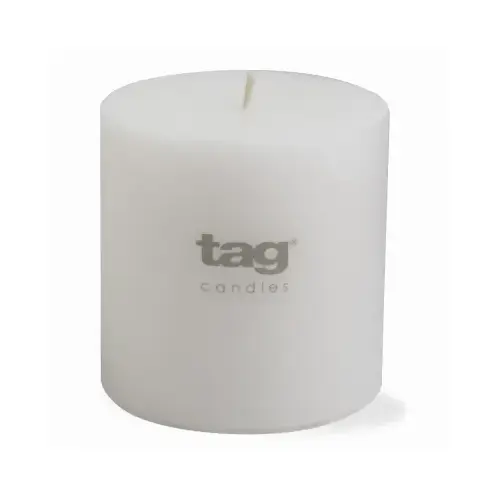 Pillar Candle, 75 Hour Burn Time, Cotton Wick, White, 4 x 4 In. Pillar Candle, 75 Hour Burn Time, Cotton Wick, White, 4 x 4 In.