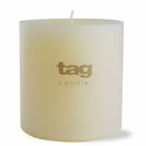 TAG - OLLY OLLY GROUP LLC 100073 Pillar Candle, 85 Hour Burn Time, Cotton Wick, Ivory, 4 x 4 In.