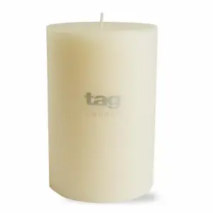TAG - OLLY OLLY GROUP LLC 100075 Pillar Candle, 130 Hour Burn Time, Cotton Wick, Ivory, 4 x 6 In.