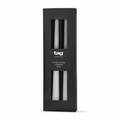 TAG - OLLY OLLY GROUP LLC Slim Taper Candles Cotton Wick No Drip White 12 In. 4-Pk. G17605 TAG - OLLY OLLY GROUP LLC Slim Taper Candles Cotton Wick No Drip White 12 In. 4-Pk. G17605
