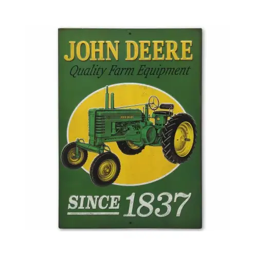 Metal Sign, "John Deere Tractor", 10 x 14 In.